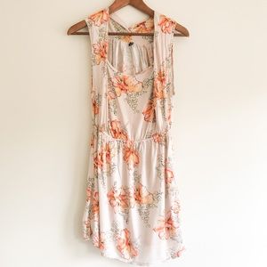 Free People Orange Floral Jersey Dress